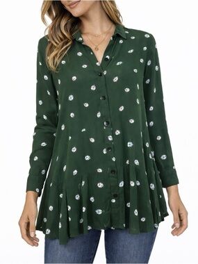 11-1 Tylho brand deep green with ladybug print SZ X-Small